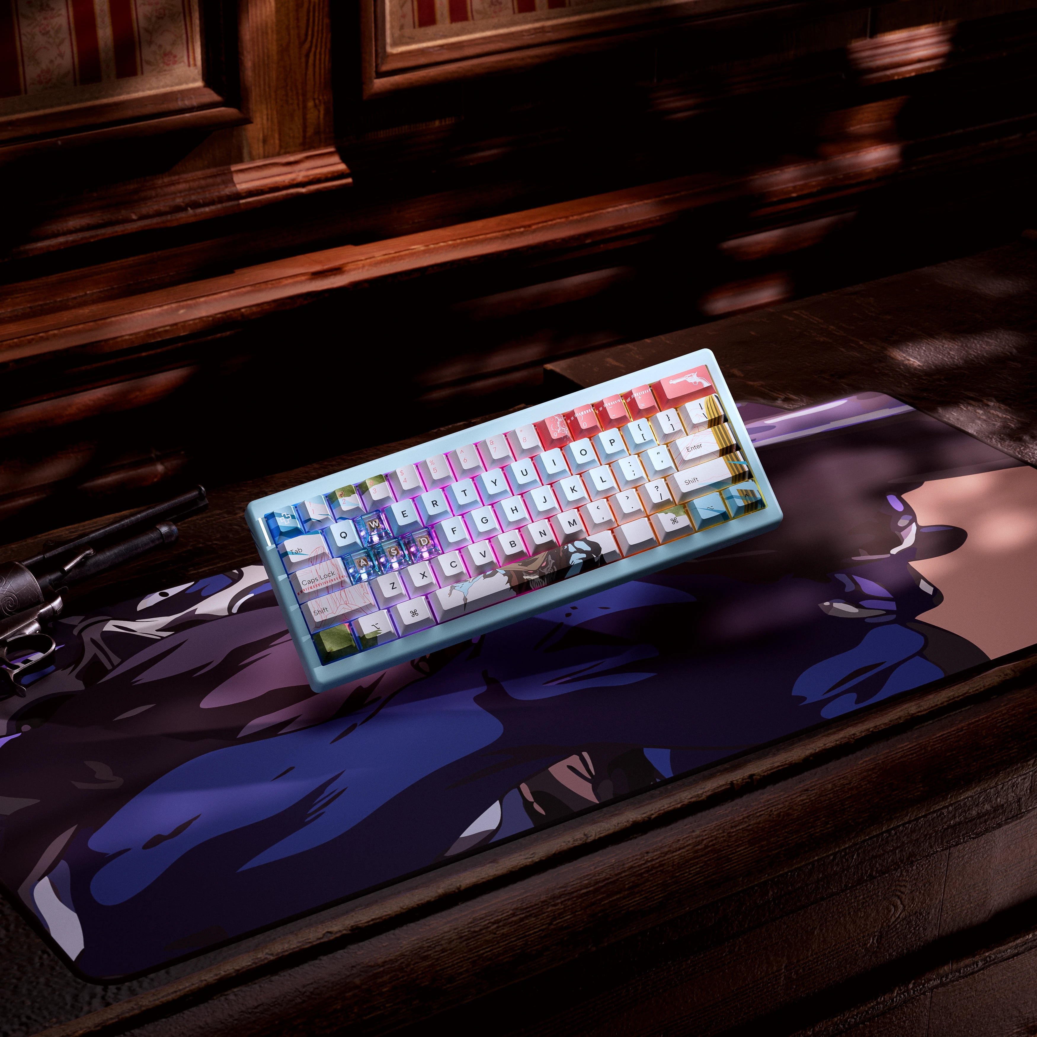 QwertyKey61 PRO Western Bluetooth Wireless Hotswap RGB VIA Mechanical Gaming Keyboard
