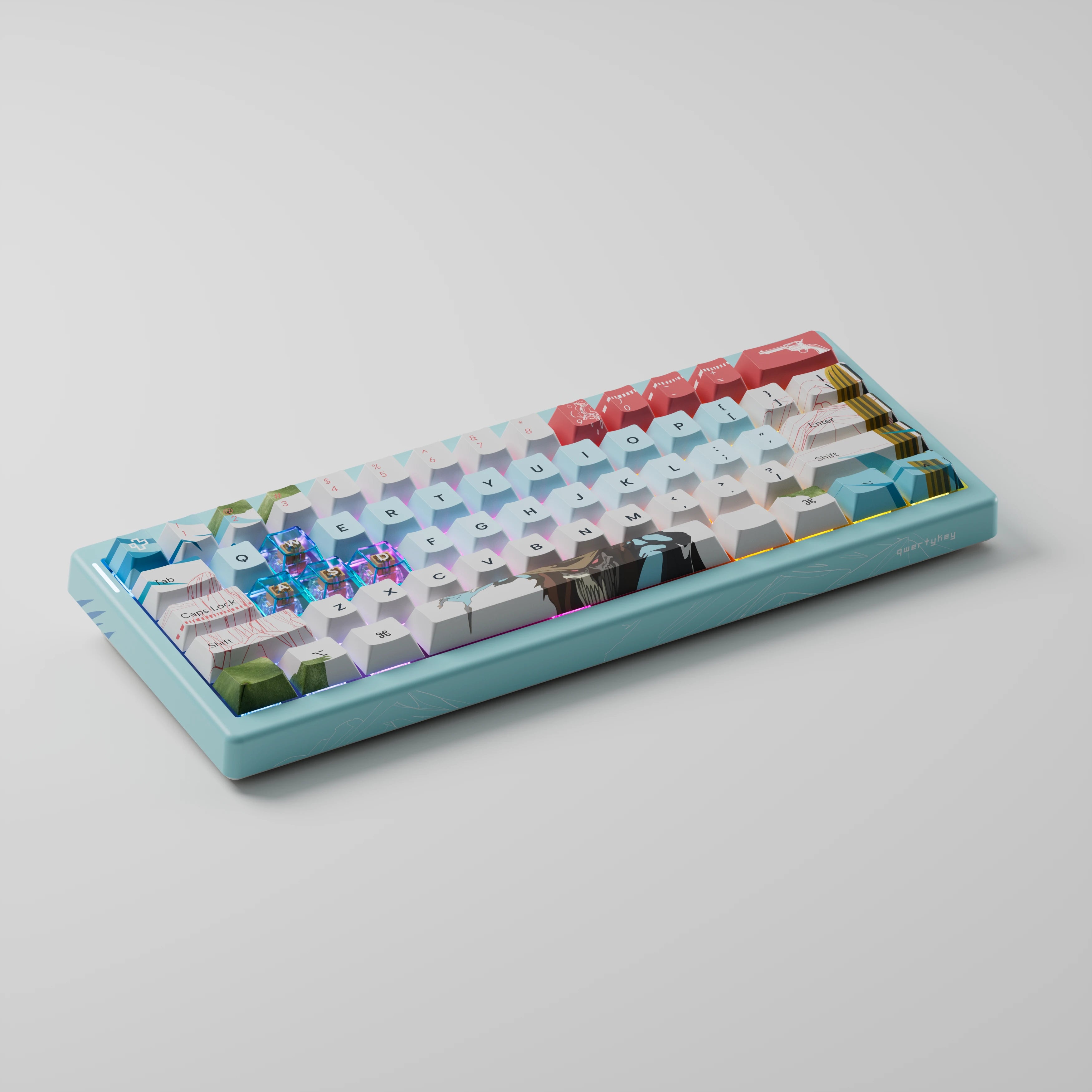 QwertyKey61 PRO Western Bluetooth Wireless Hotswap RGB VIA Mechanical Gaming Keyboard