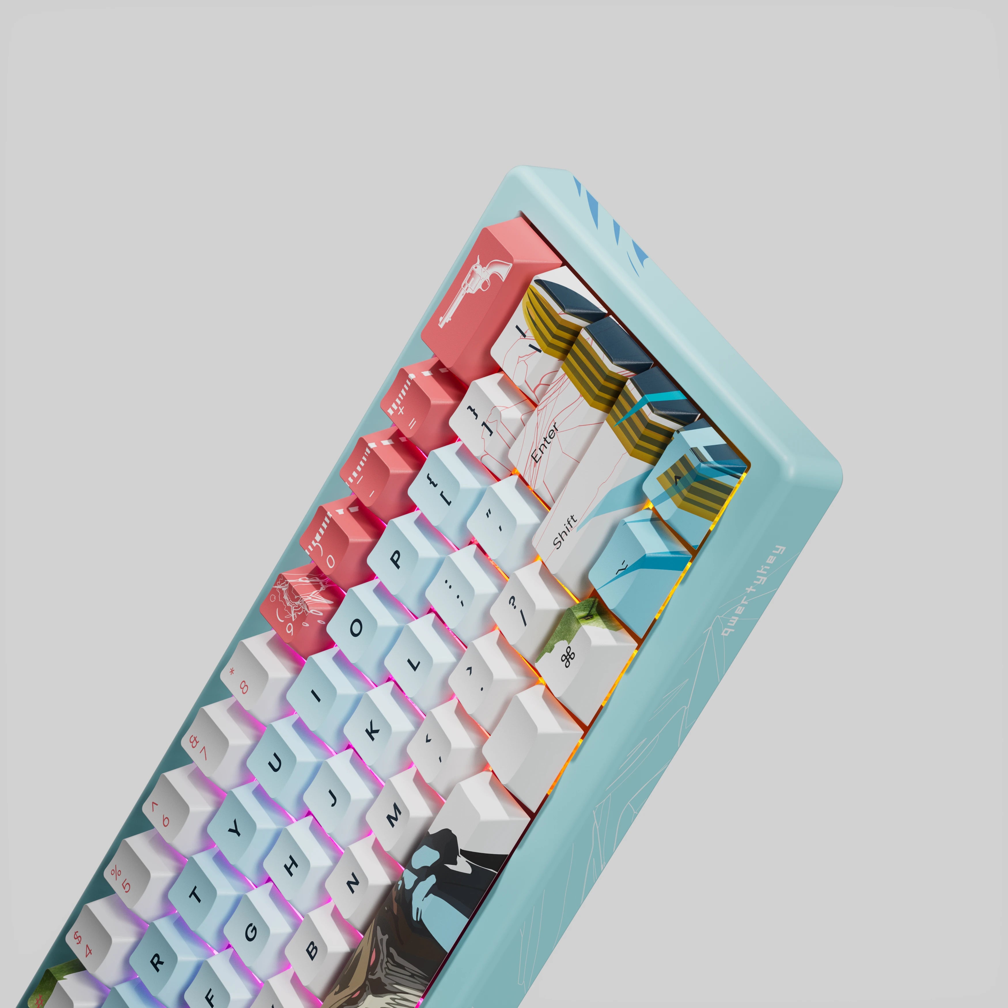 QwertyKey61 PRO Western Bluetooth Wireless Hotswap RGB VIA Mechanical Gaming Keyboard