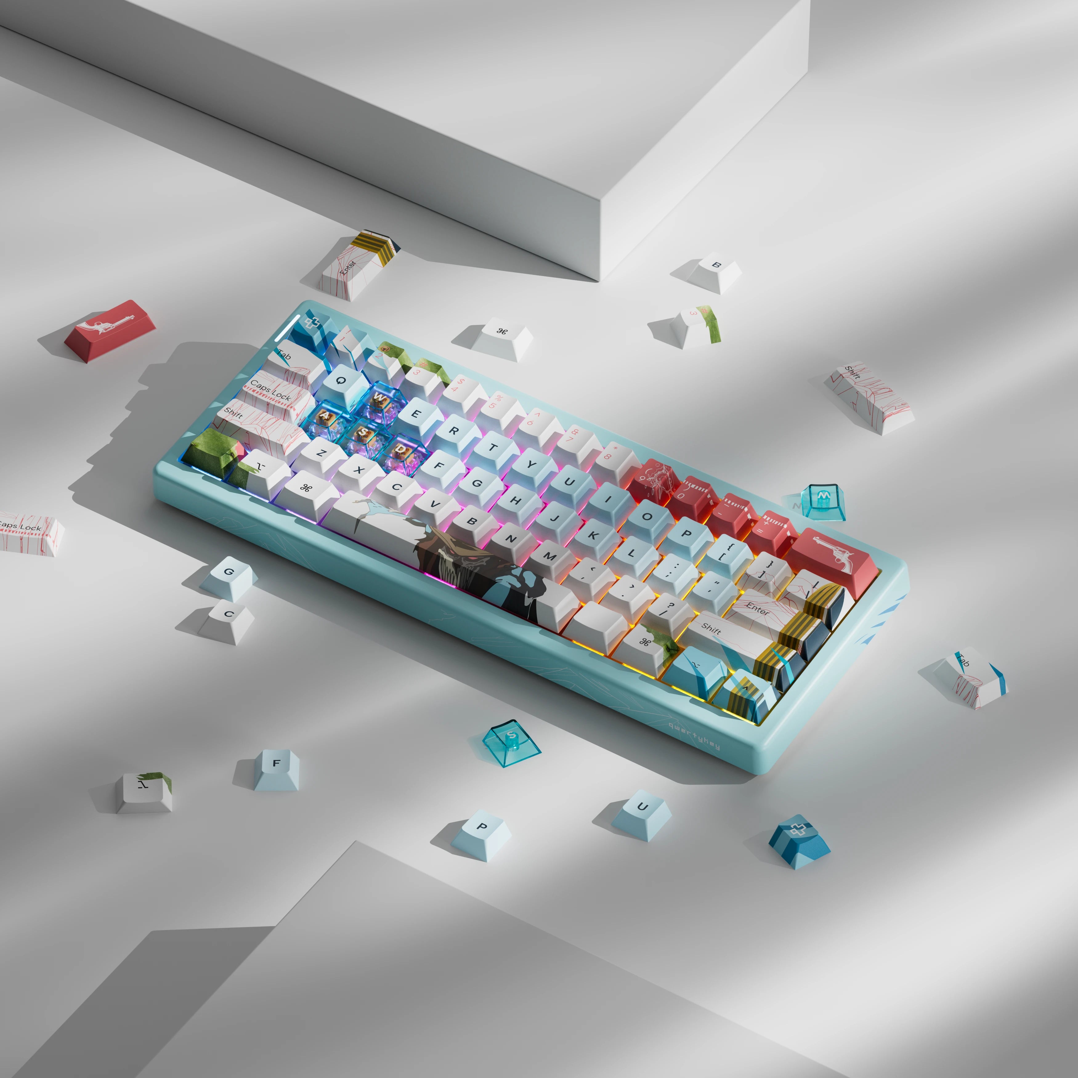 QwertyKey61 PRO Western Bluetooth Wireless Hotswap RGB VIA Mechanical Gaming Keyboard