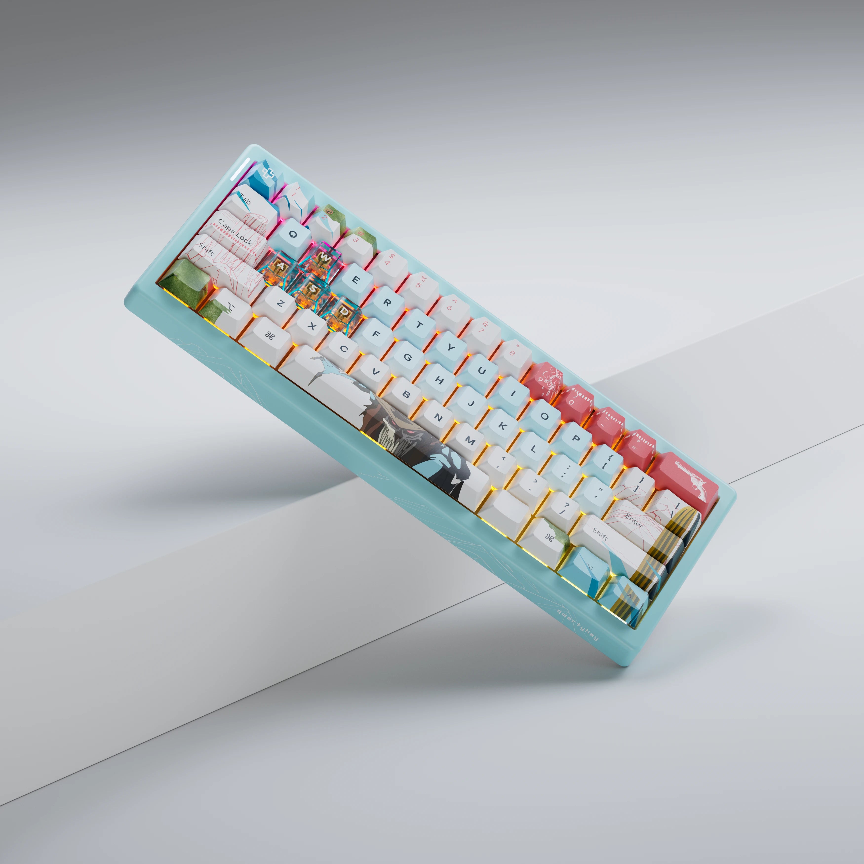 QwertyKey61 PRO Western Bluetooth Wireless Hotswap RGB VIA Mechanical Gaming Keyboard