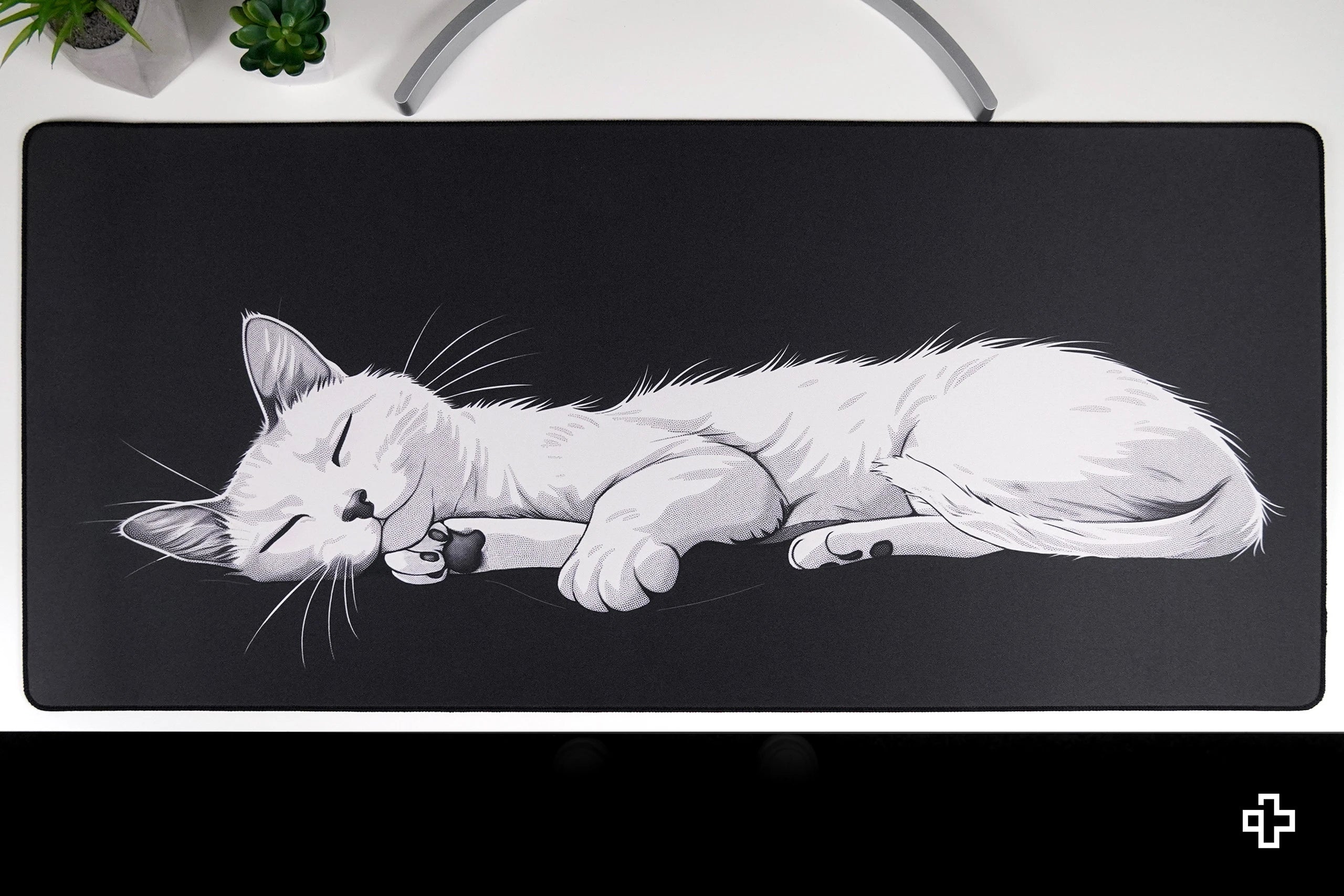 Deskmat Mousepad QwertyKey Black Cat 4mm margini cusute