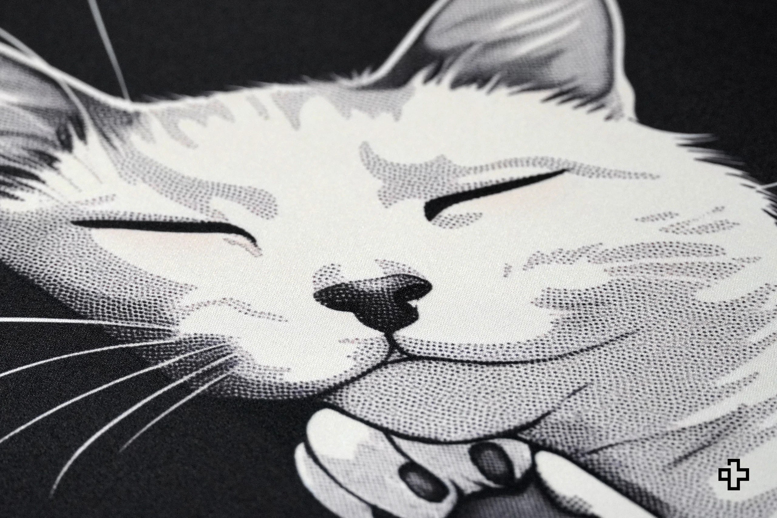 Deskmat Mousepad QwertyKey Black Cat 4mm stitched edges