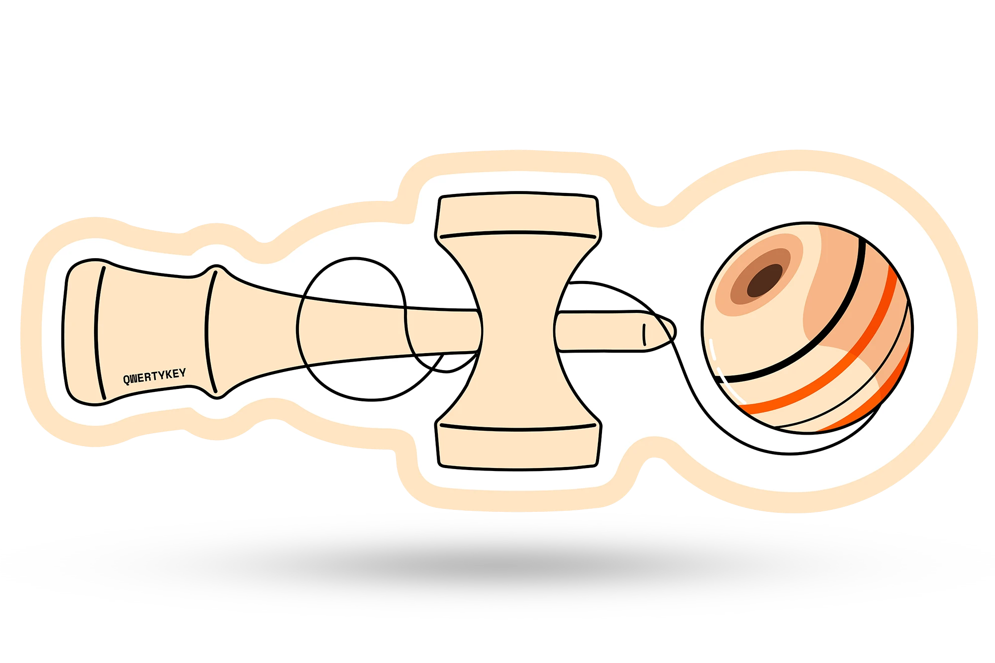 Deskmat Mousepad QwertyKey Kendama 4mm margini cusute