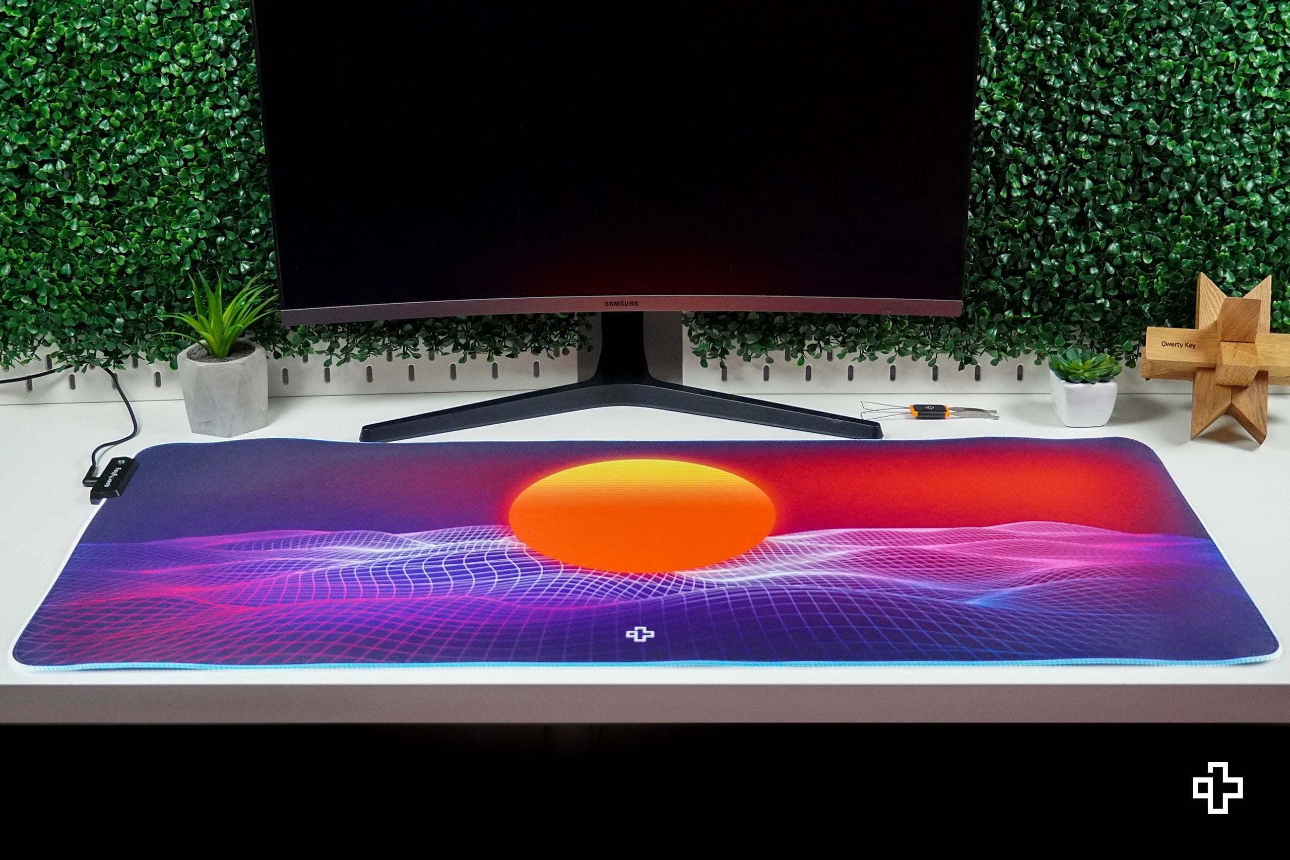 Deskmat Mousepad QwertyKey RGB CyberWave V2 4mm margini cusute