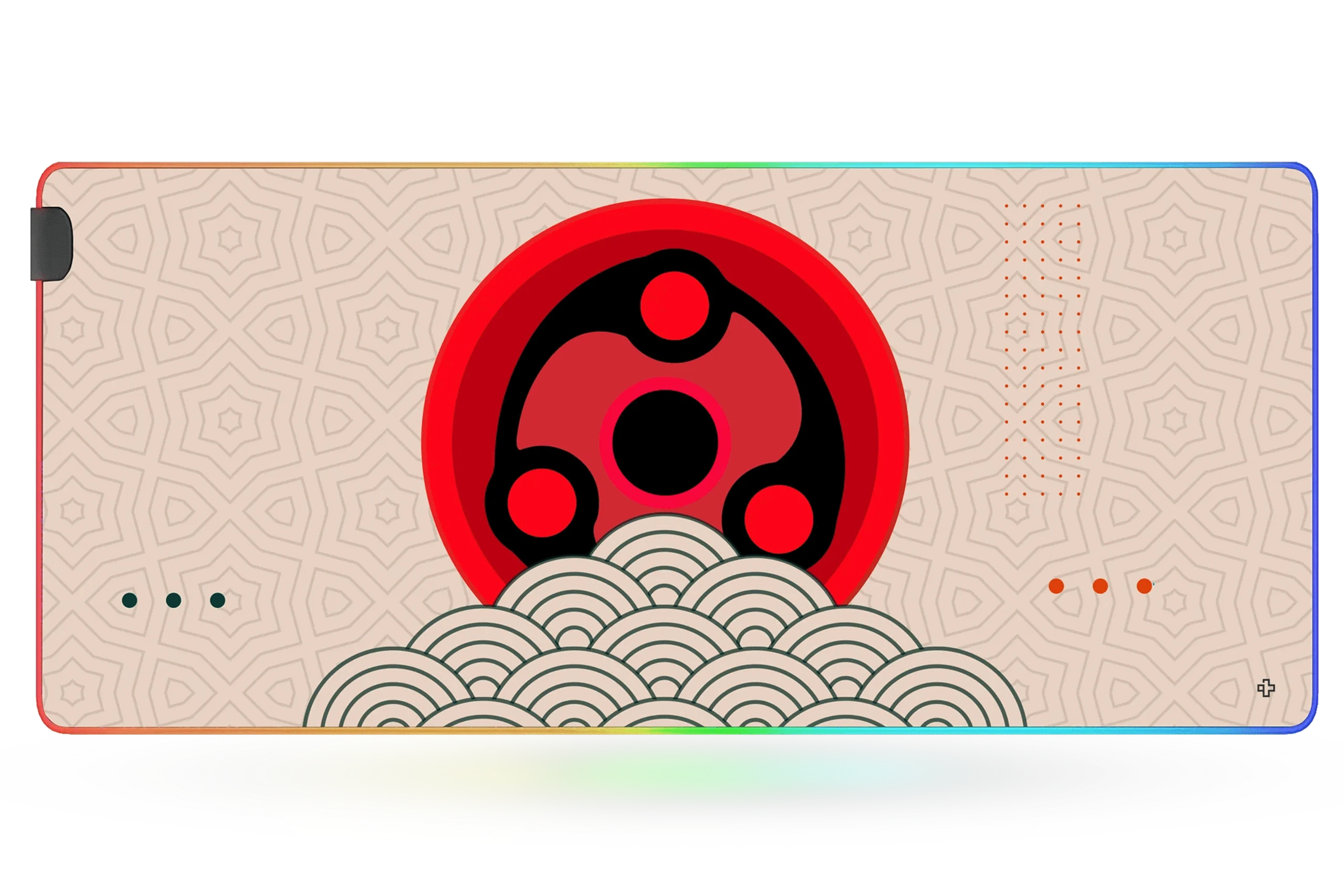 Deskmat Mousepad QwertyKey Sharingan Eye RGB Software 4mm stitched edges