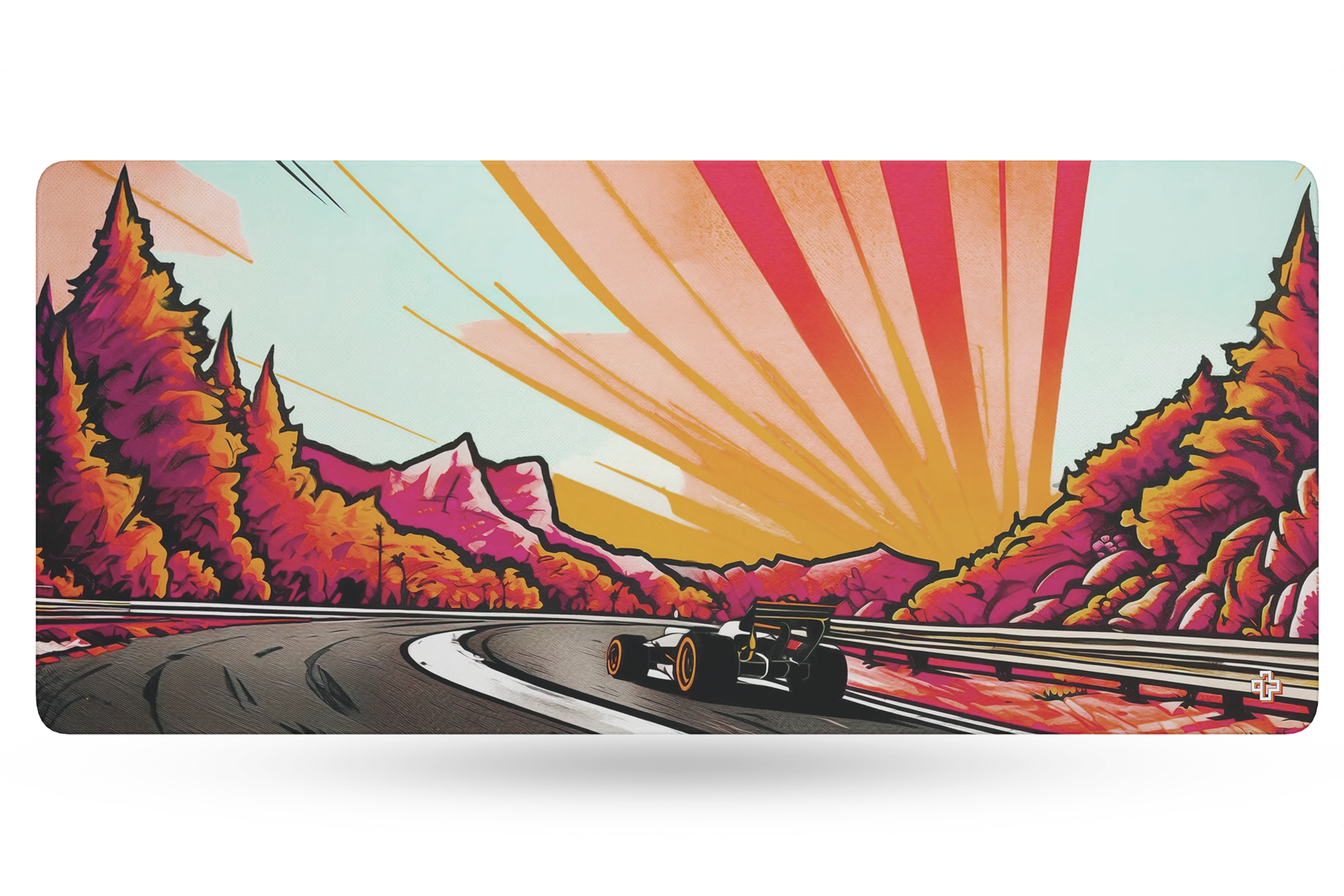 Deskmat Mousepad QwertyKey Formula Sunset 4mm stitched edges