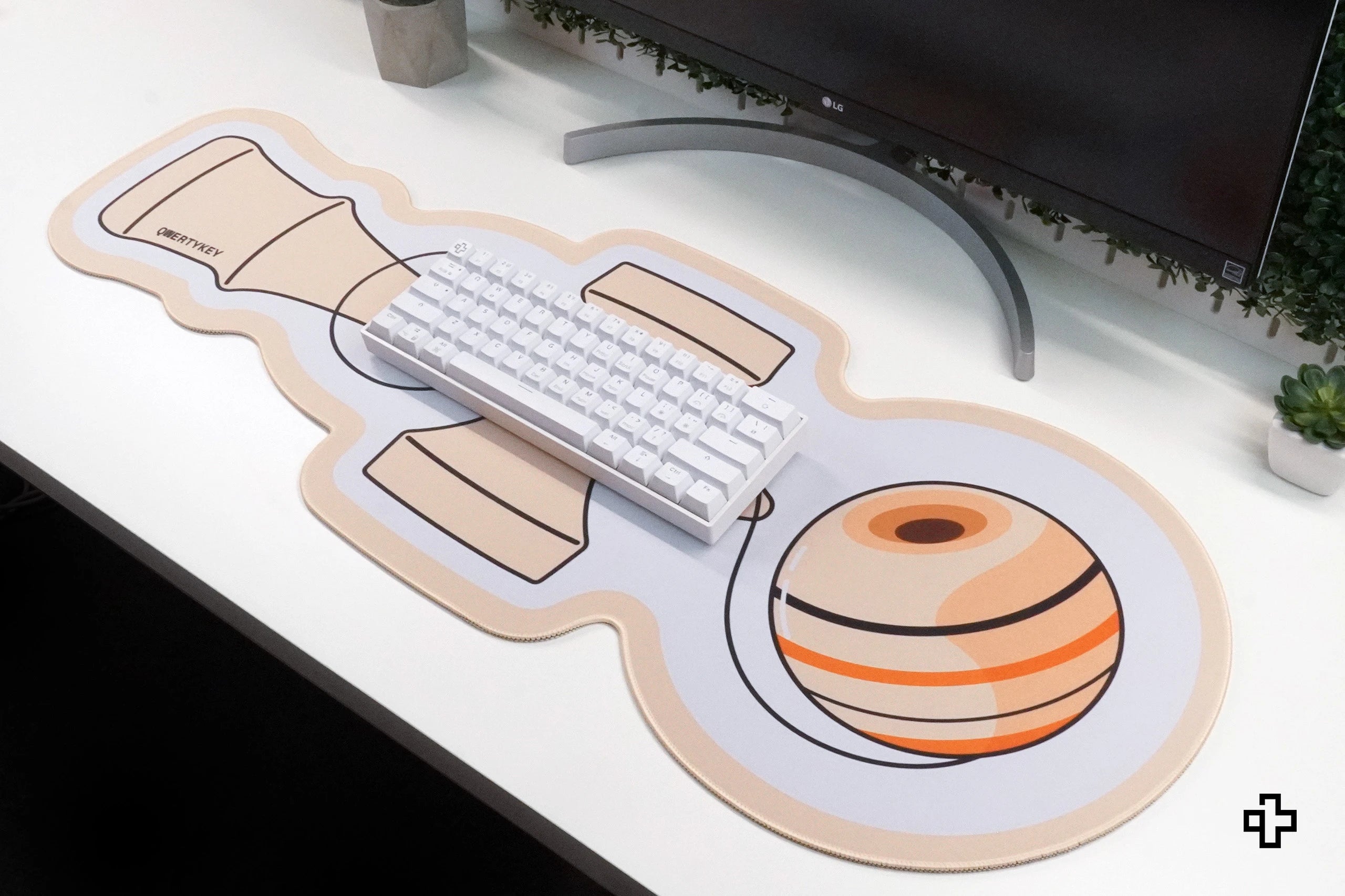 Deskmat Mousepad QwertyKey Kendama 4mm stitched edges