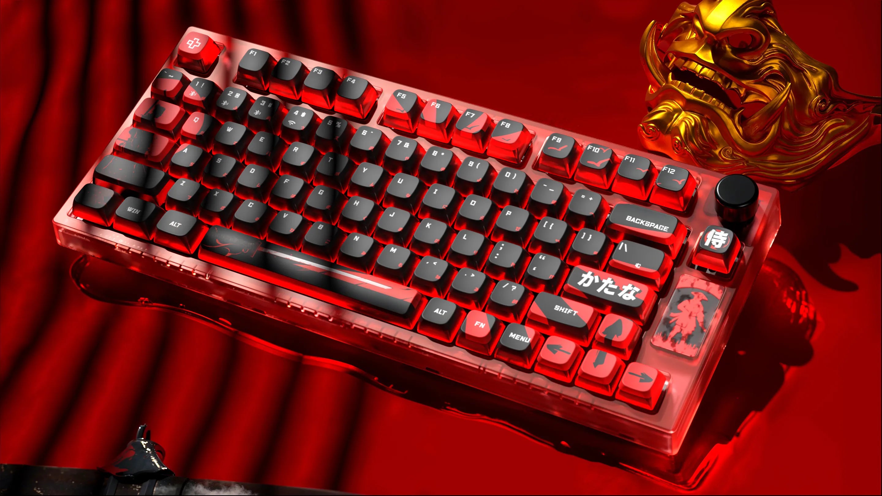 QwertyKey75 Samurai Bluetooth Wireless Hotswap RGB VIA/QMK Gasket Mounted Gaming Mechanical Keyboard