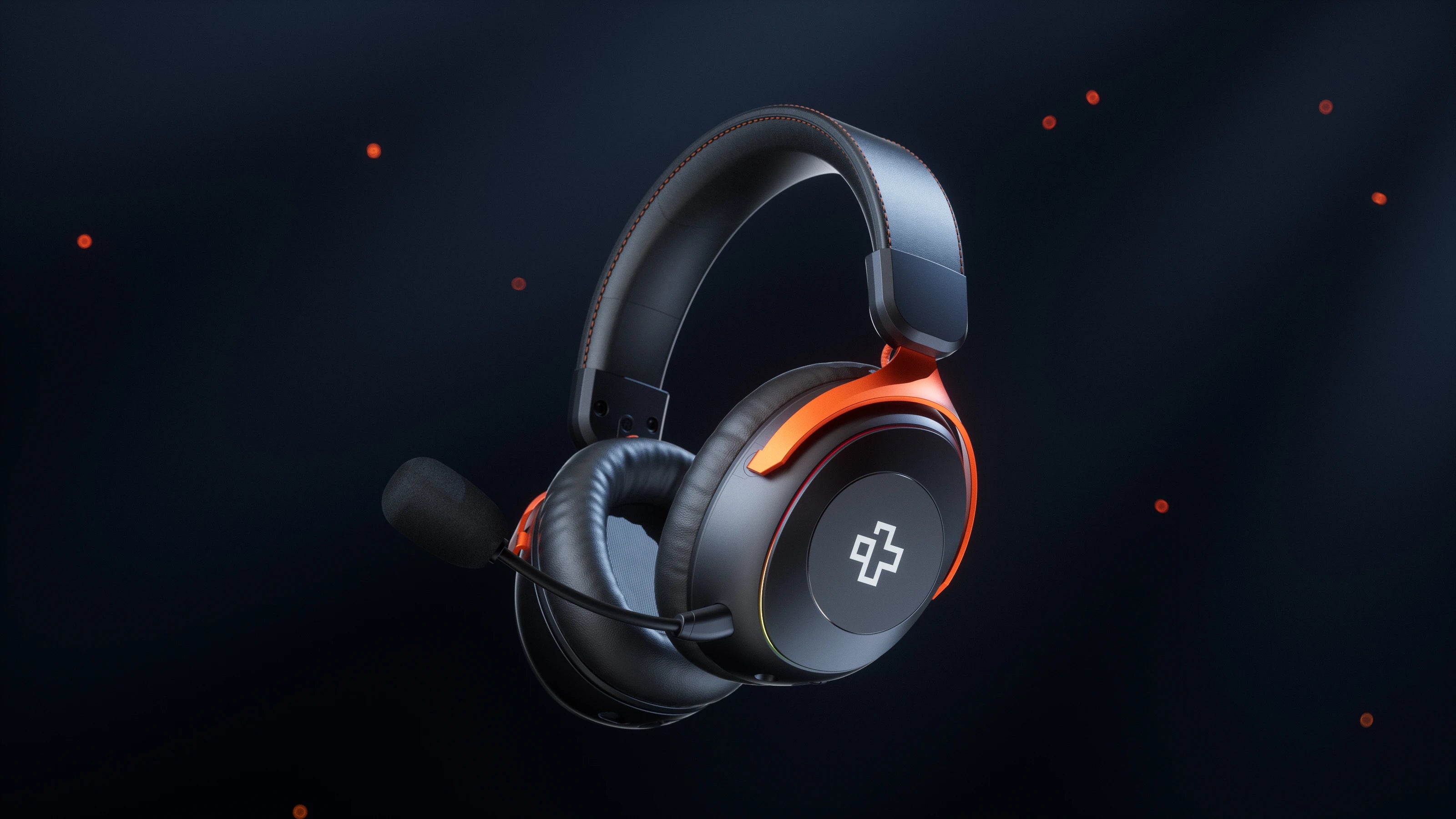 Casti gaming wireless QwertyKey Pulse, Trio Mode, RGB, Software, Microfon cu functie de Noise Canceling cu AI