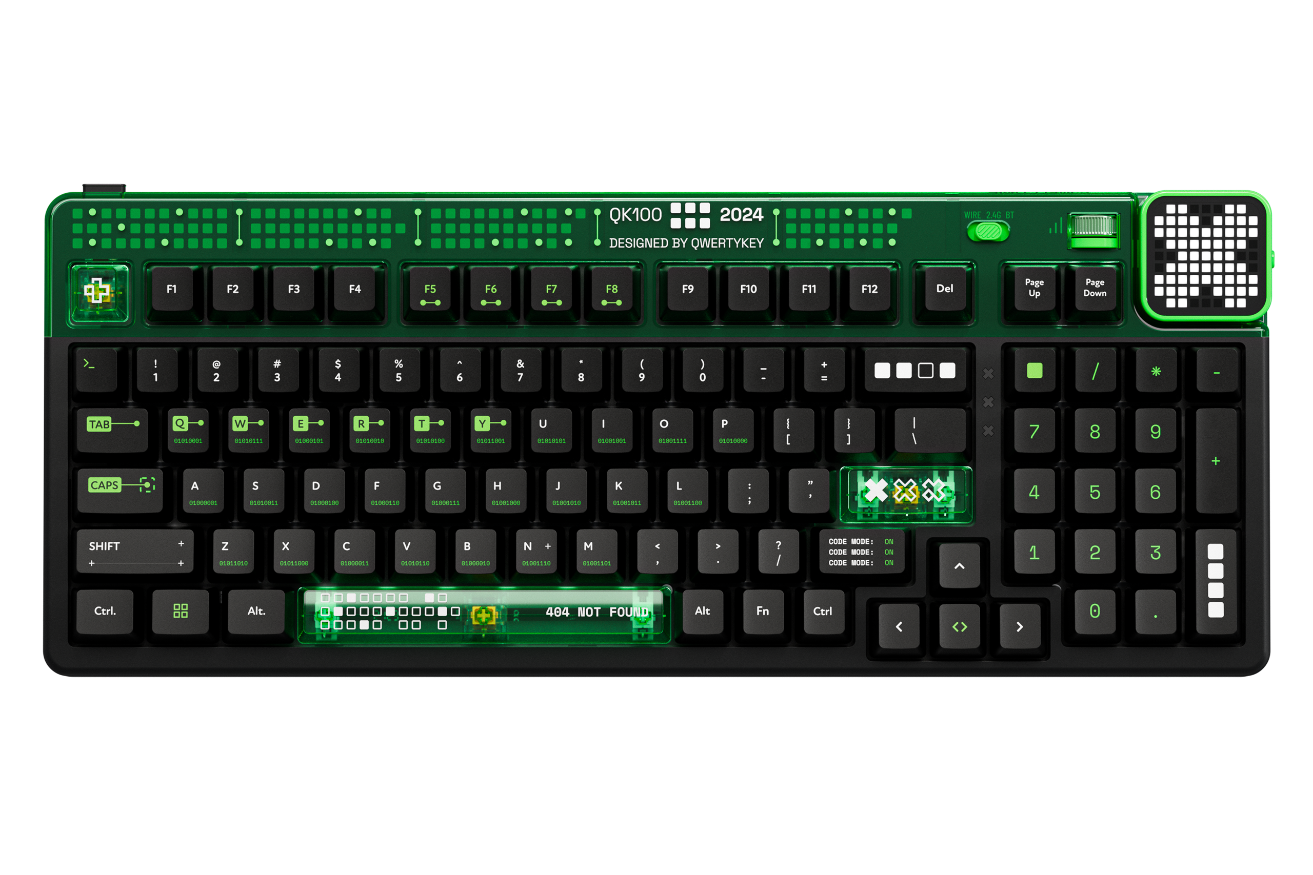 QwertyKey100 Matrix Hotswap RGB Screen Pixel Bluetooth Gasket Mount Mechanical Gaming Keyboard