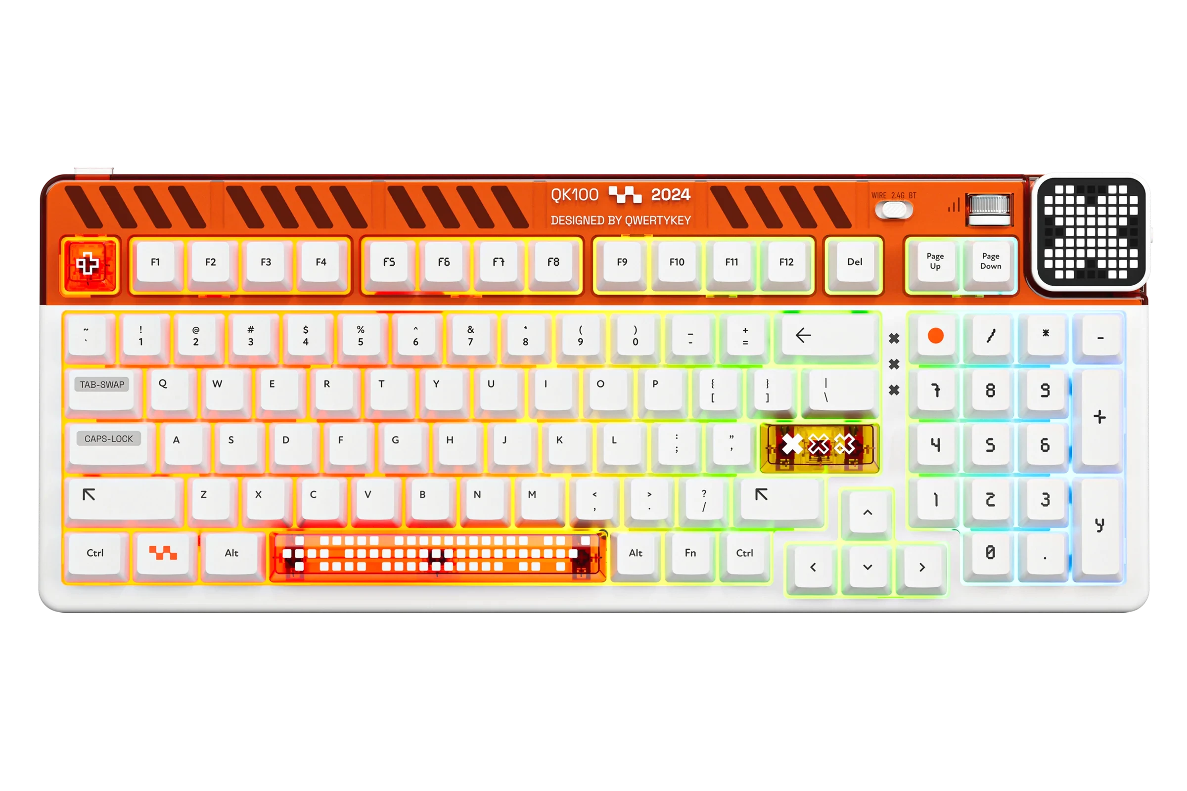 QwertyKey100 Apex Hotswap RGB Pixel Screen Bluetooth Gasket Mount Mechanical Gaming Keyboard