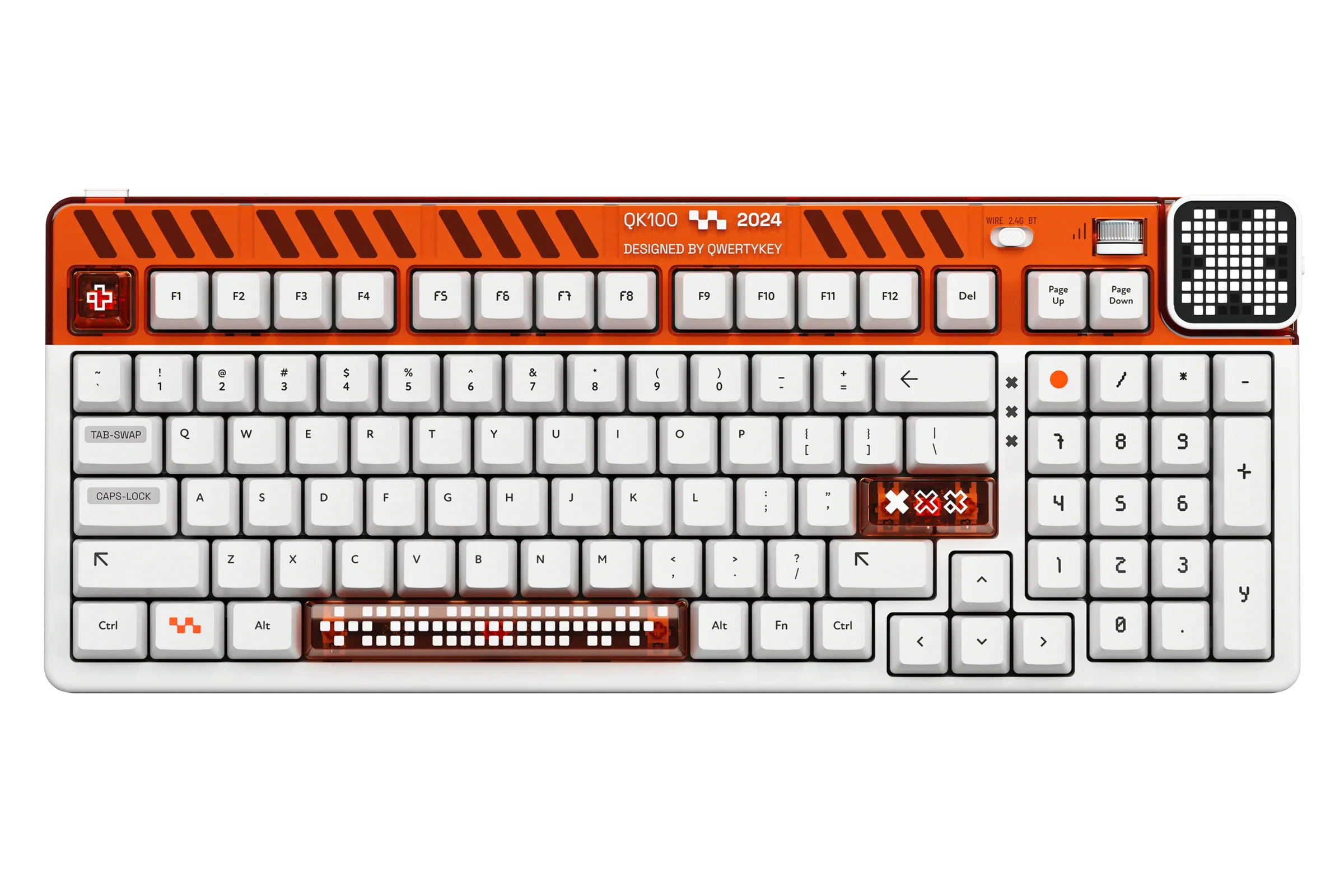 QwertyKey100 Apex Hotswap RGB Pixel Screen Bluetooth Gasket Mount Mechanical Gaming Keyboard