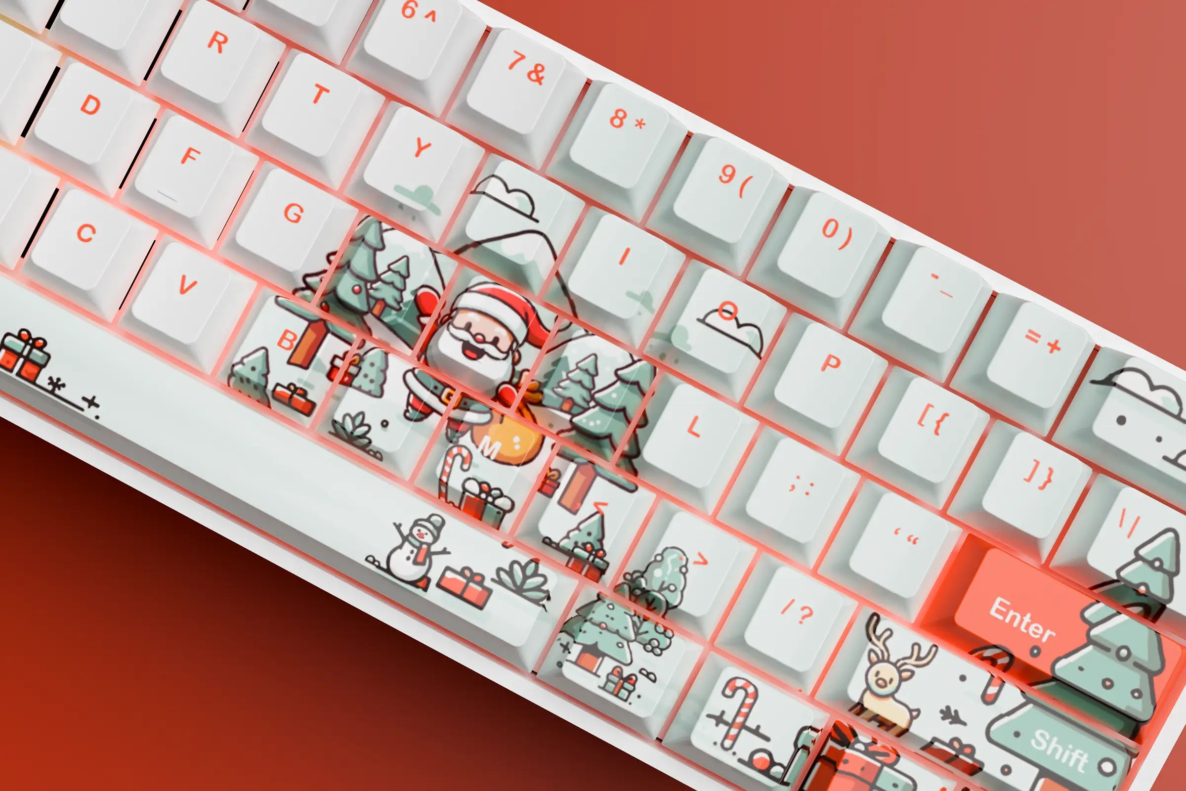 QwertyKey Santa Hotswap Mechanical Keyboard Christmas Gaming