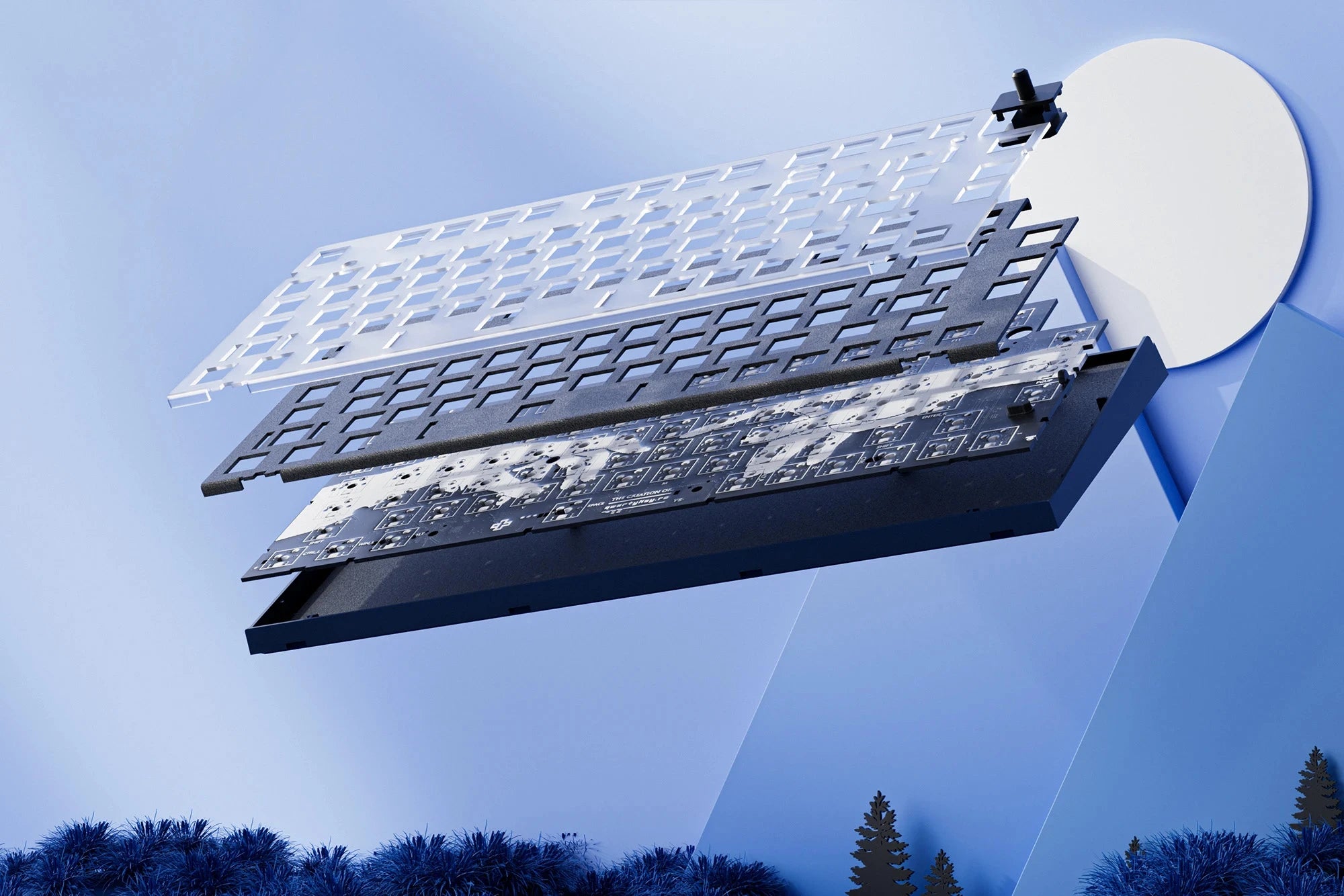 QwertyKey75 Carpathian Bluetooth Wireless Hotswap RGB VIA/QMK Gasket Mounted Gaming Mechanical Keyboard