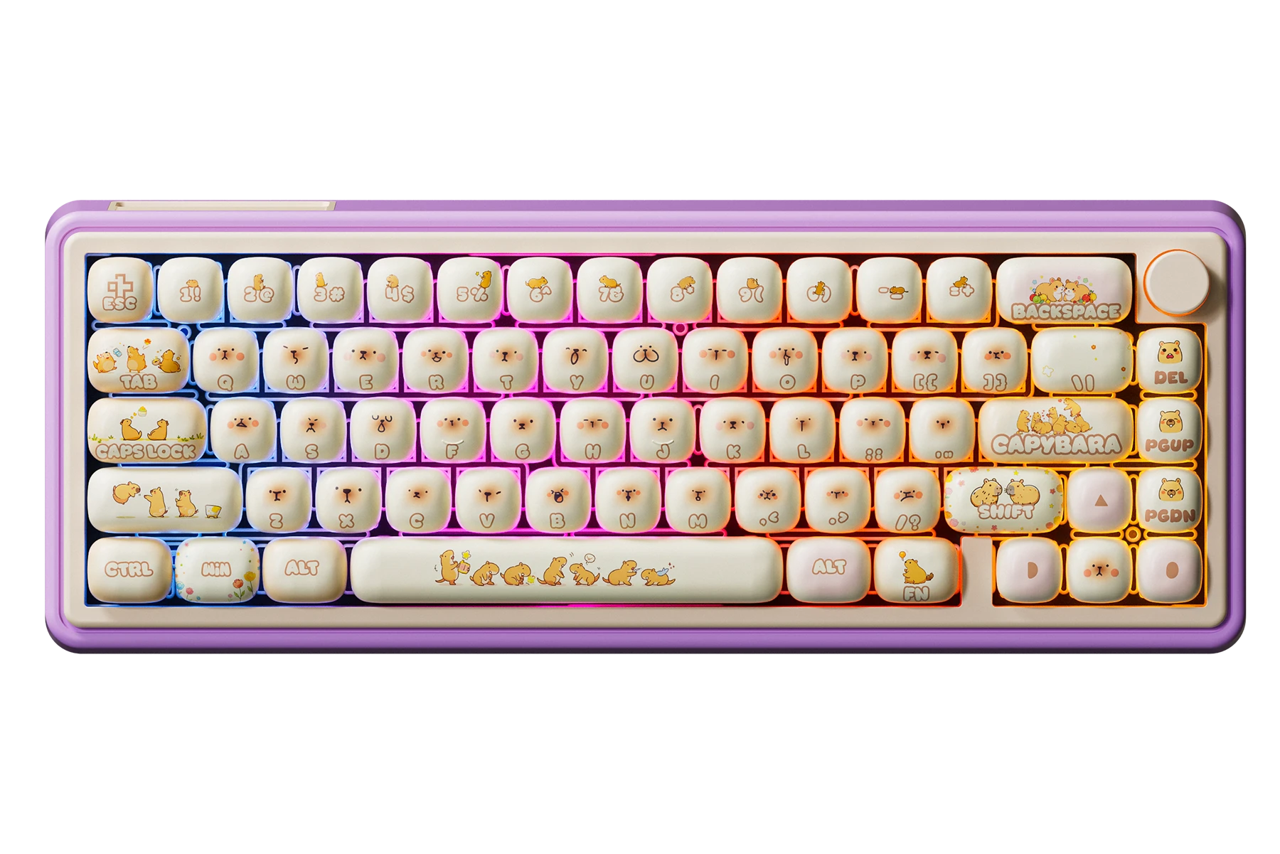 QwertyKey65 Pro Capybara Bluetooth Wireless VIA Hotswap RGB Mechanical Gaming Keyboard