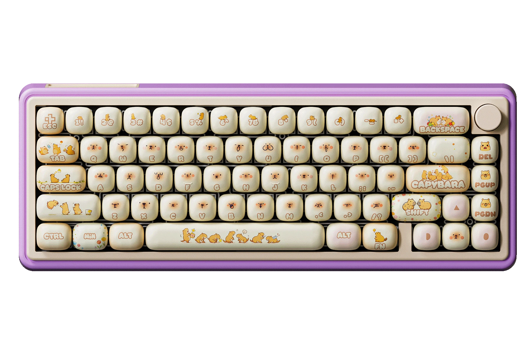 QwertyKey65 Pro Capybara Bluetooth Wireless VIA Hotswap RGB Mechanical Gaming Keyboard