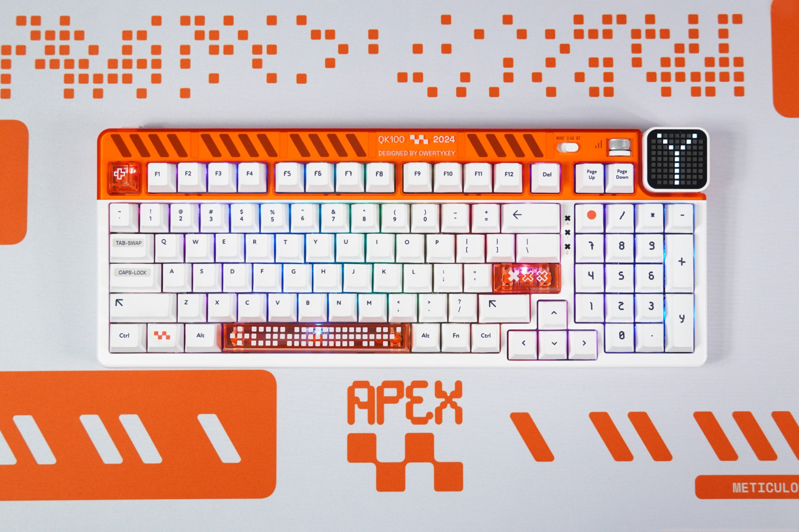 Deskmat Mousepad QwertyKey Apex 4mm stitched edges