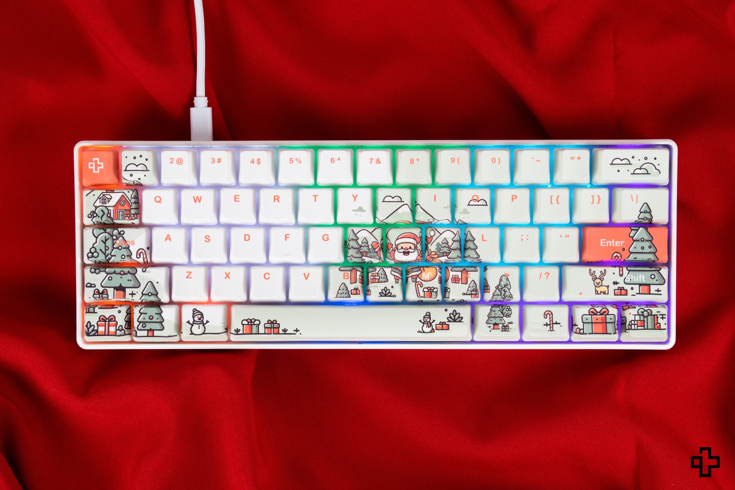 QwertyKey Santa Hotswap Mechanical Keyboard Christmas Gaming