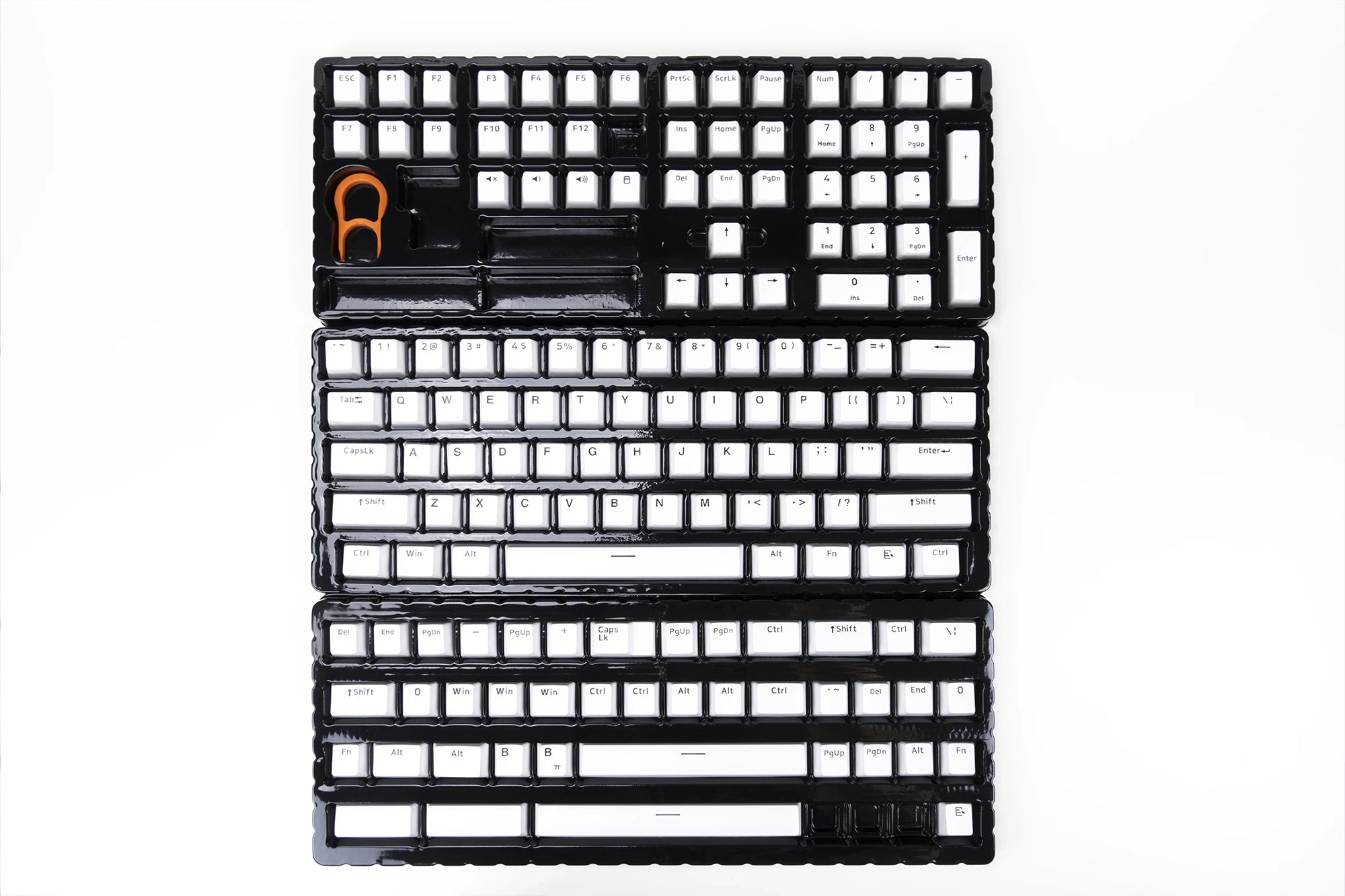 Set taste QwertyKey BoW V2 Black on White PBT Double Shot Profile OEM