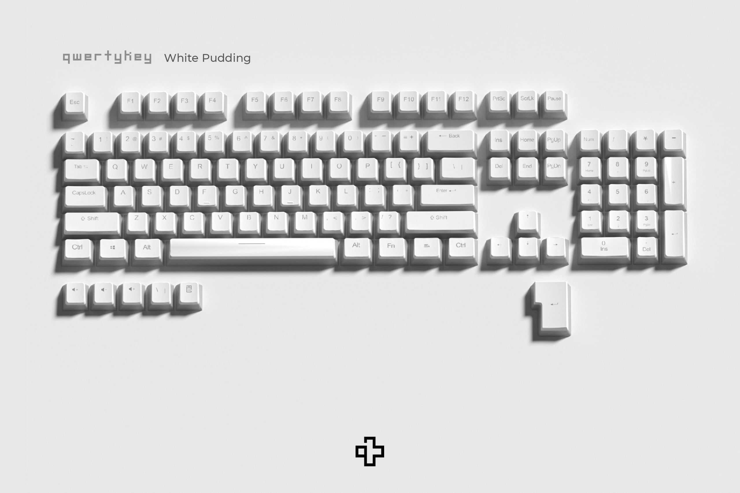 Set Taste White Pudding Translucide Profil OEM Material PBT - QwertyKey